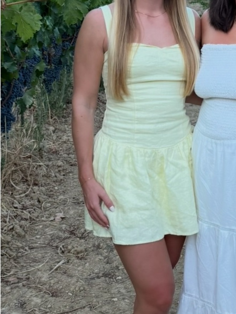 Abercrombie Yellow Linen Drop Waist Dress